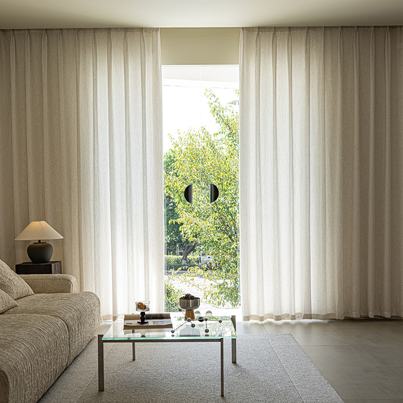 Fufeng Sheer Curtains, Light-Transmitting but Not See-Through, High-End Feel for Living Room, Balcony Sheer Curtains, Linen Sheer Curtains, Blackout Sheer Curtains