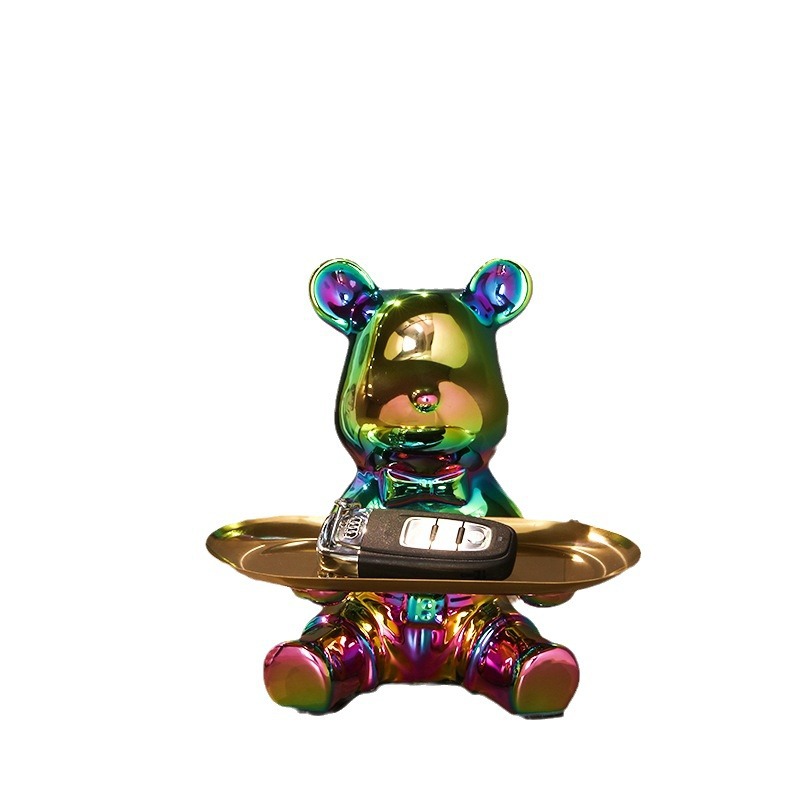 Creative violent bear key storage hallway decoration light luxury living room shoe cabinet desktop ceramic piggy bank