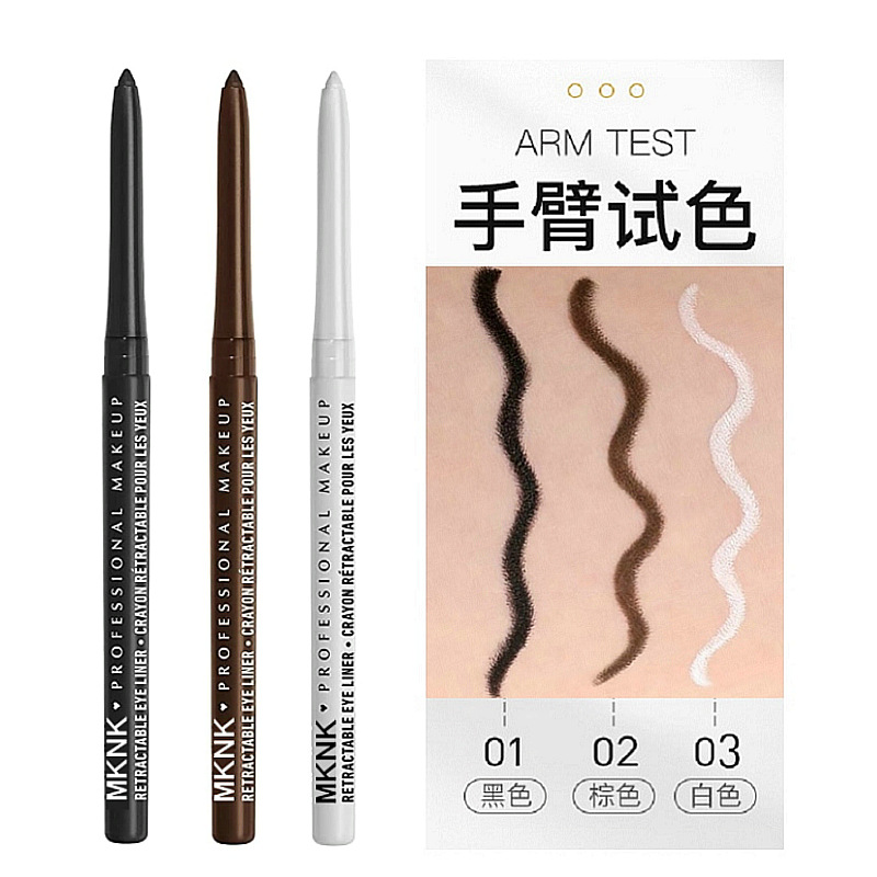 Cross-border beauty hot sale MKNK automatic retractable eyeliner pen silkworm gel eyeliner eyeliner pen easy to color