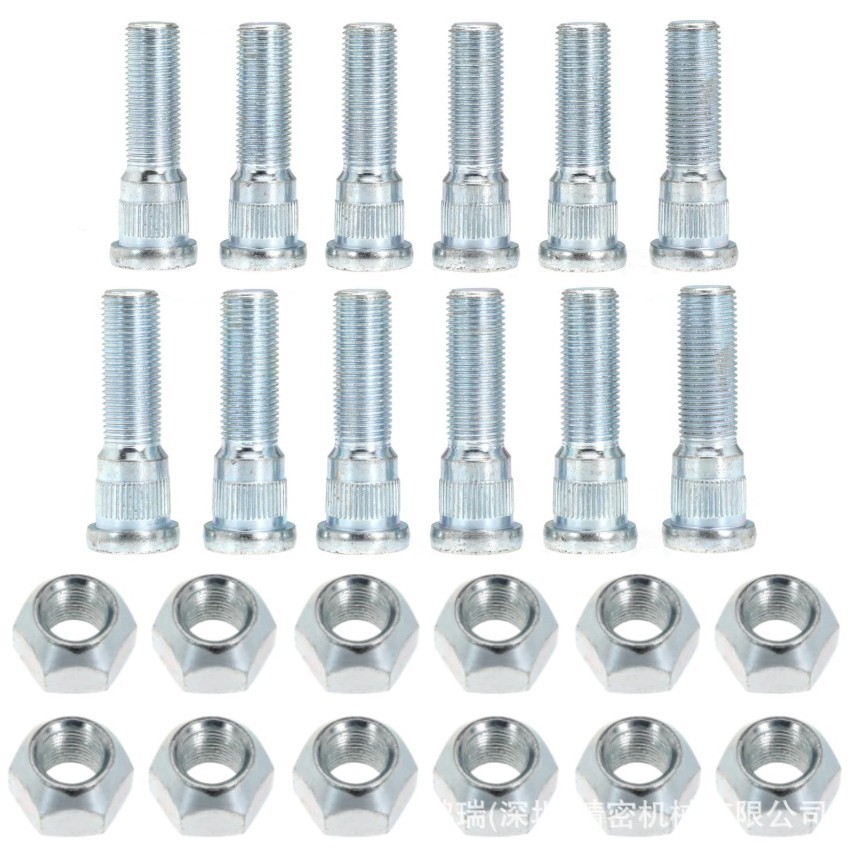 12 Sets Suitable for 3500 lb Trailer Axle 1/2-20Unf Inch Wheel Bolts and Nuts