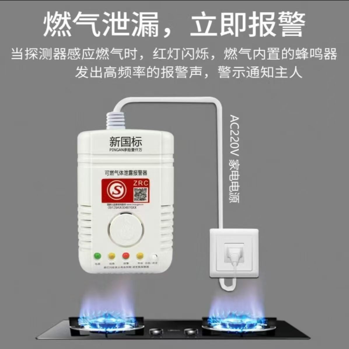 Classic National Standard Combustible Gas Alarm Methane Propane Household Gas Leak Sensor Fire Gas Alarm