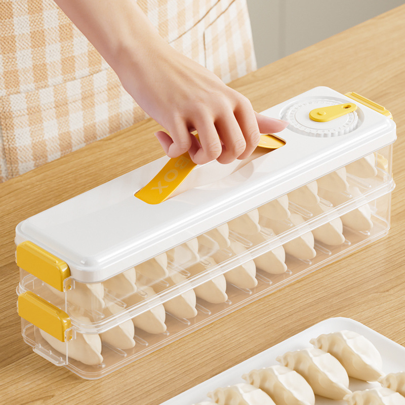 Multi-Layer Timing Storage Special Dumpling Box for Kitchen Refrigerator Sandwich Narrow-Shaped Wonton Dumpling Quick-Frozen Freezer Box
