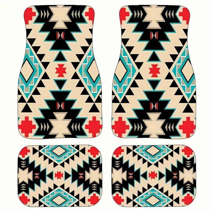 TEMU Retro Bohemian Style Car Mat Four-Piece Dirt-Resistant Wear-Resistant Floor Mat Amazon Floor Mat Wholesale