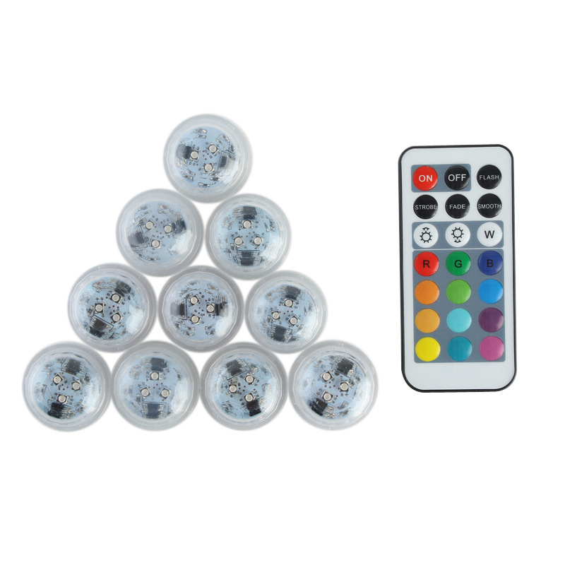 Led Diamond Knob Wireless Remote Control Underwater Light Super Bright Aquarium Swimming Pool Vase Water Cup Night Light Lamp