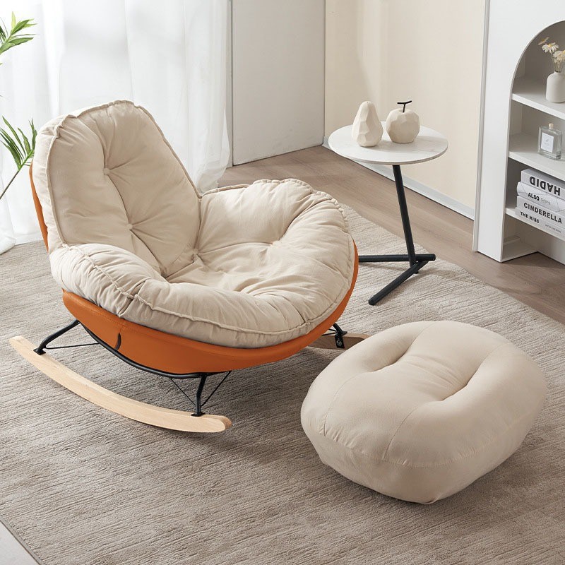 Lazy Sofa Rocking Chair Single Eggshell Chair Living Room Bedroom Cream Style Small Sofa Swing Rotten Chair Casual Penguin Chair