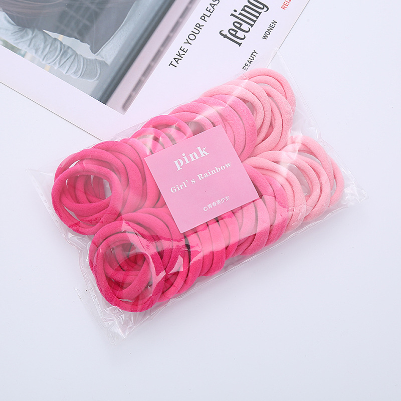 Korean spring new seamless towel ring high elastic rubber band basic gradient hair ring 50pcs/wrapping rope