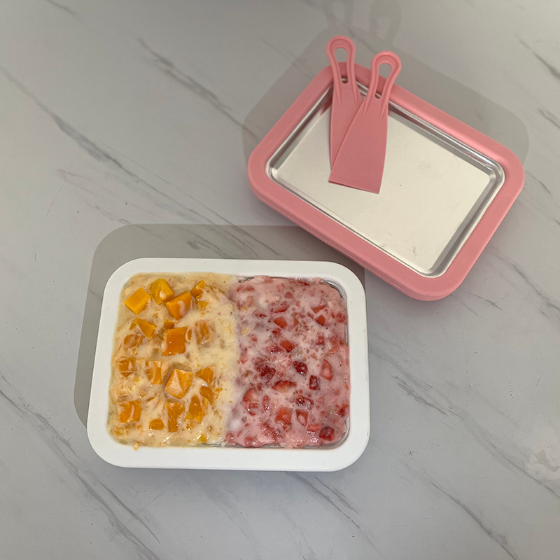 Homemade DIY Mini Fruit Stir-Fry Ice Cream Maker for Kids, No Plug Needed