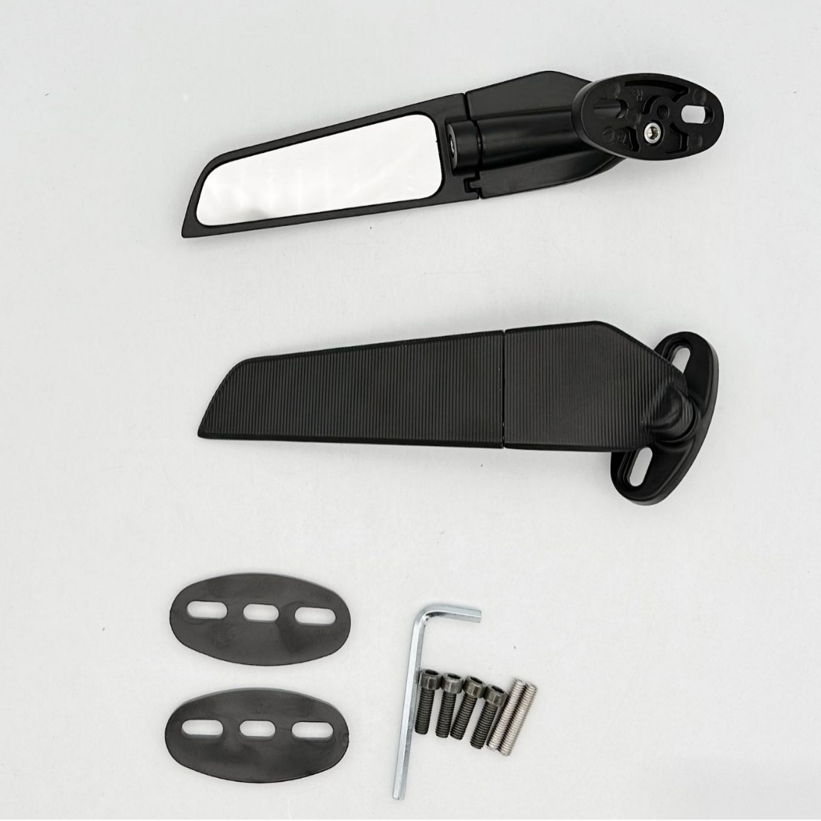 Motorcycle Accessories Fixed Wing Rearview Mirror Large Mirror Panel Suitable for Kawasaki Yamaha Wind Knife Modified Rearview Mirror