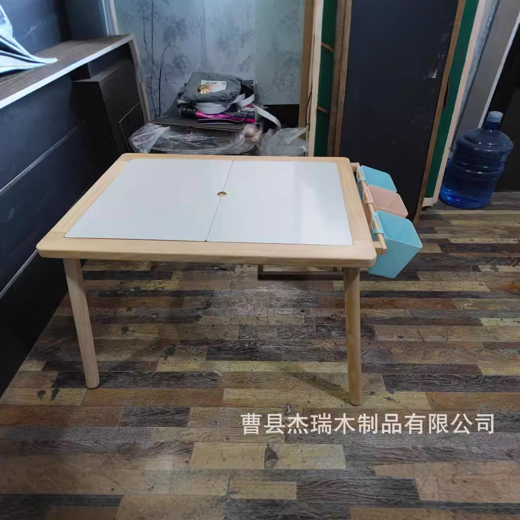 Wooden Children's Toy Table Multi-functional New Solid Wood Building Blocks Game Writing and Drawing Table Home Sensory Toy Table