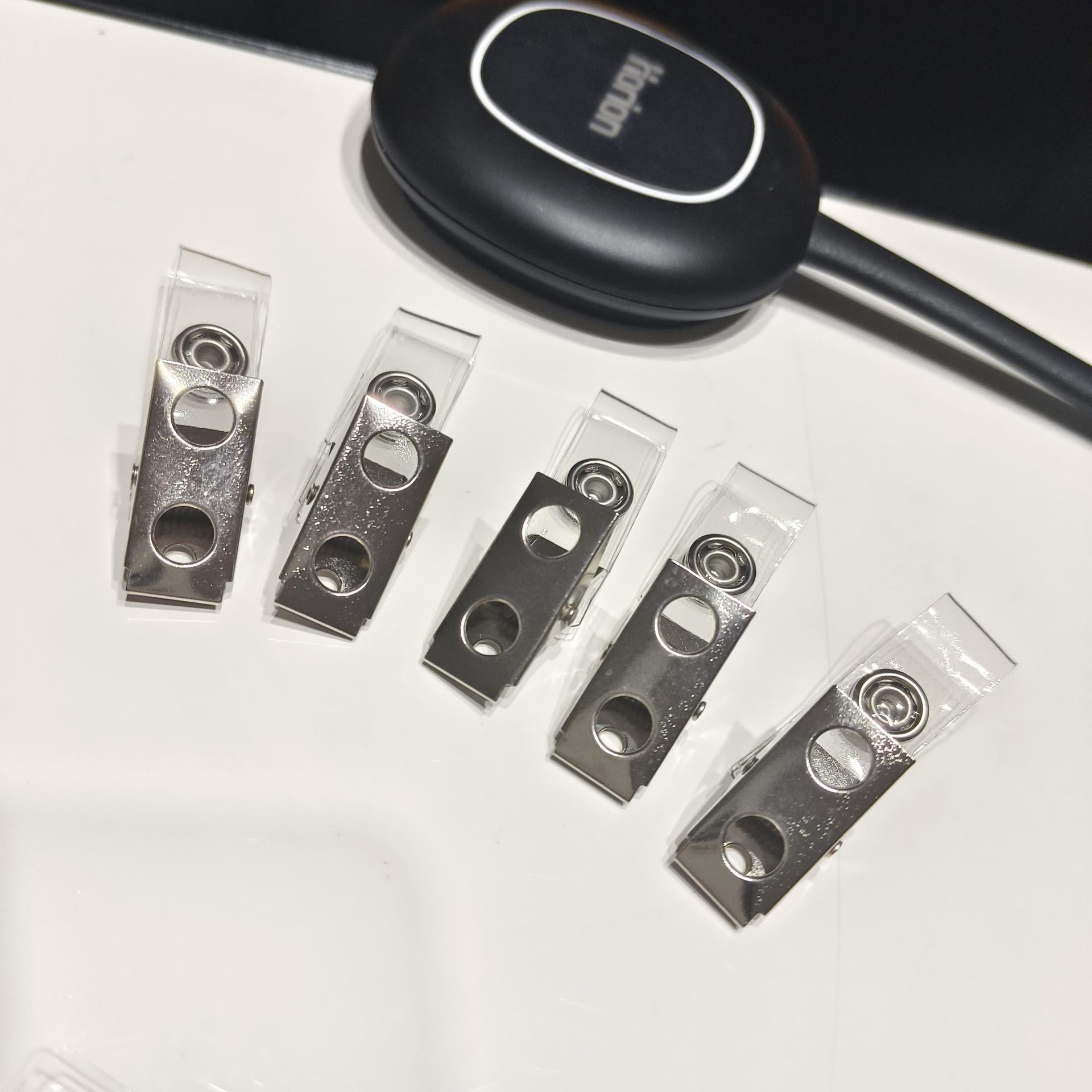 Factory Brand Clip Work Id Card Holder Large English Clip U-Shaped Work Badge Work Card Buckle Floral Clip Metal Badge