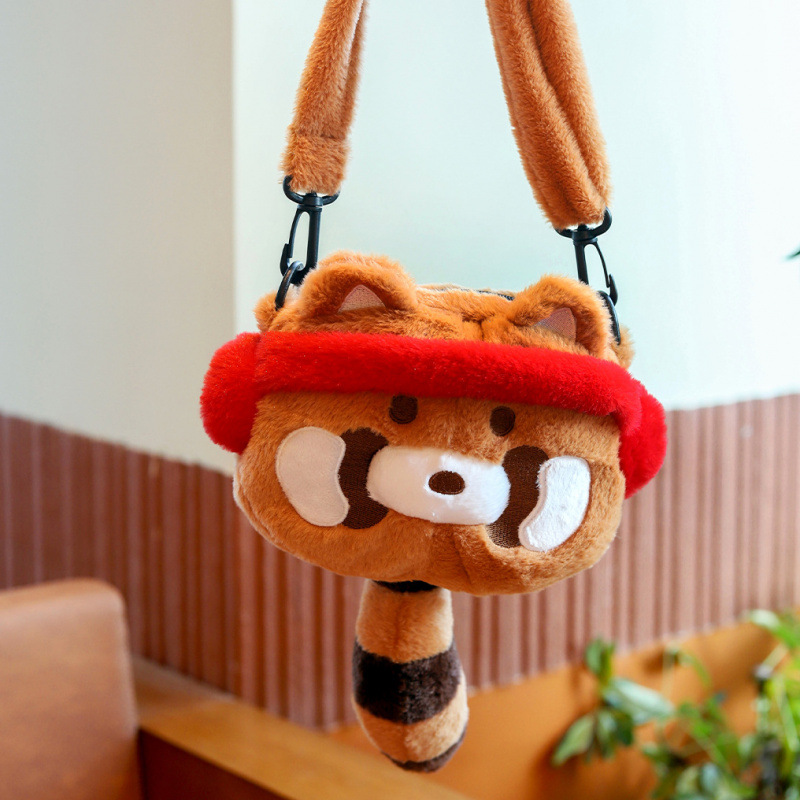 Fuyou Plush Shoulder Handbag Fat Fruit and His Friends Series Barji Decorative Storage Cover Plush Backpack