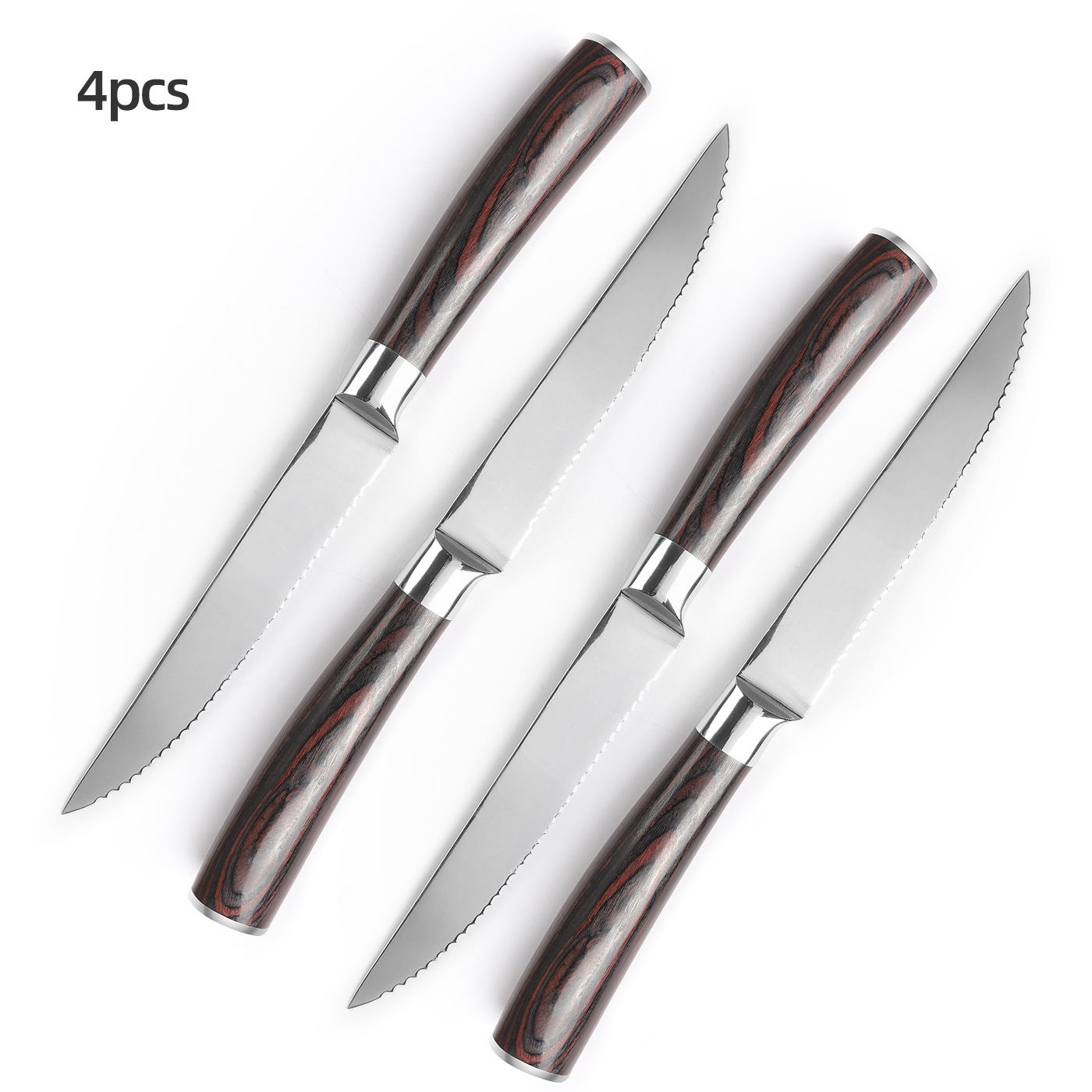 Color wooden handle stainless steel Western food steak knife Western food knife steak pork knife fruit knife meat knife in stock