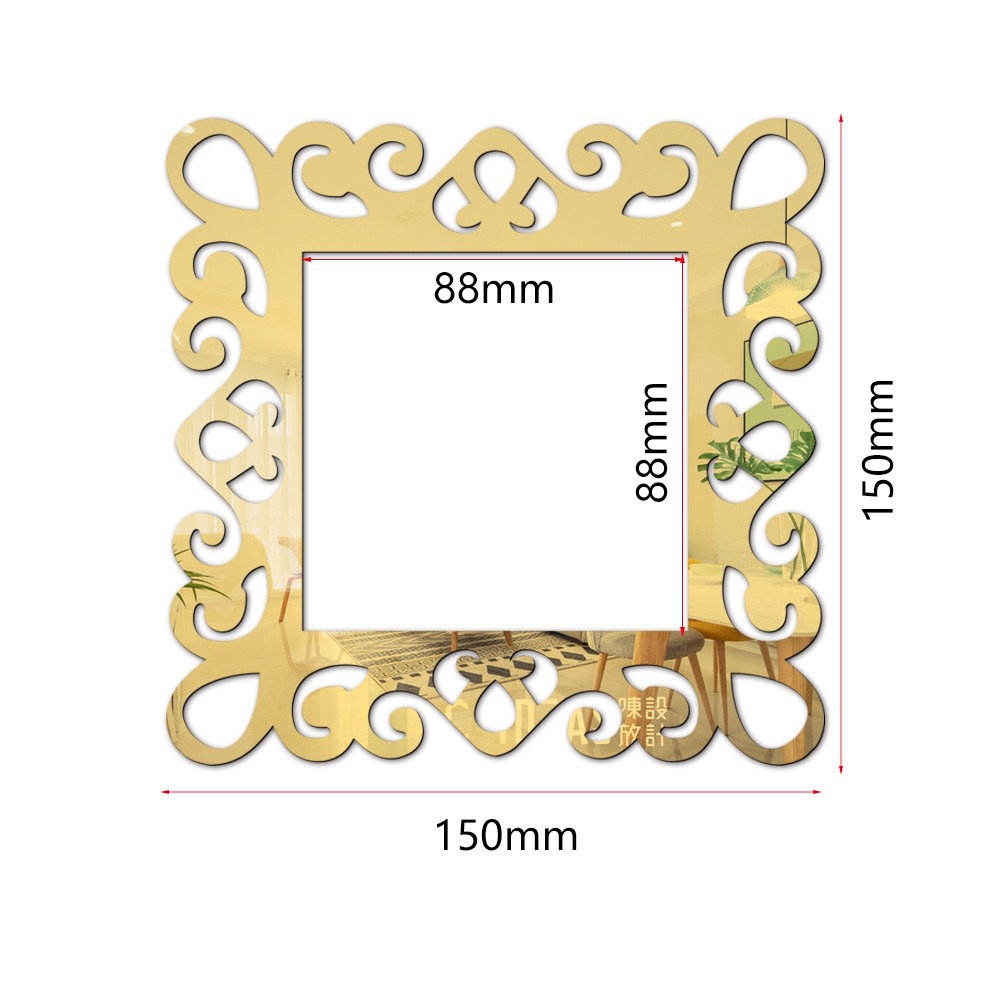 Cross-border Lace Acrylic Switch Mirror Wall Stickers Living Room Bedroom Switch Personalized Decorative Self-adhesive Wall Stickers
