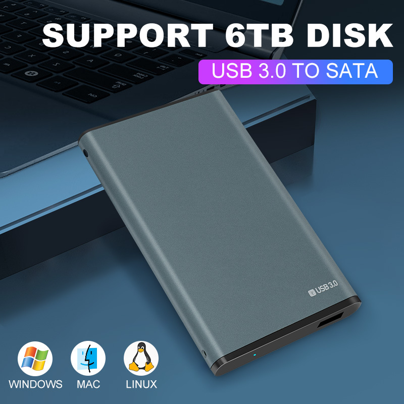 2.5inch Laptop Mobile Hard Drive Box Usb3.0 Sata Serial Port External Hard Drive Box Aluminum Alloy High Efficiency Heat Dissipation