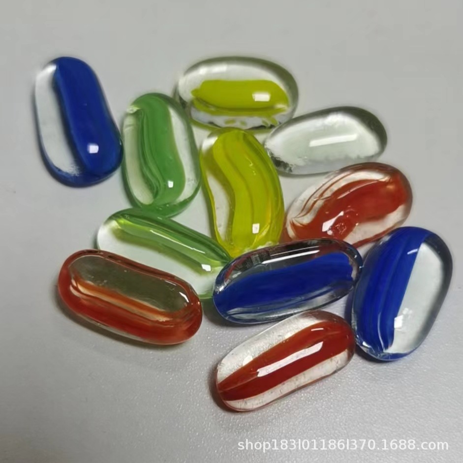 Archaeological Glass Flat Beads, Irregular Cashew Stone, Manufacturer Wholesale, Multi-Color Aquarium Fish Tank Landscaping Decorative Glass Stones, Colored Stones