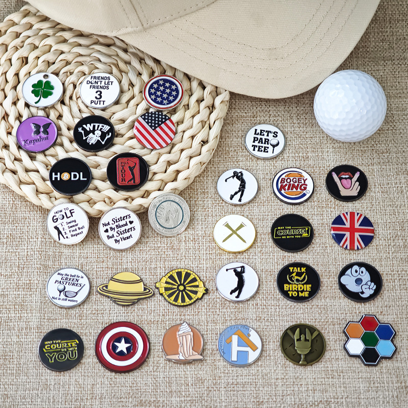 Manufacturer Customized Golf Divot Tool Green Fork Metal Ball Fork Cap Clip Enamel Ball Mark Paint Marker