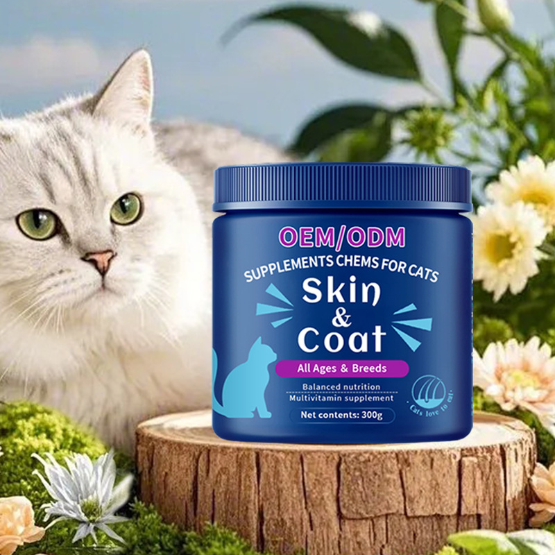 Amazon's Best-Selling Products Oem Pet Health Care Products Cat Skin and Fur Health Soft Chewable Tablets Source Factory