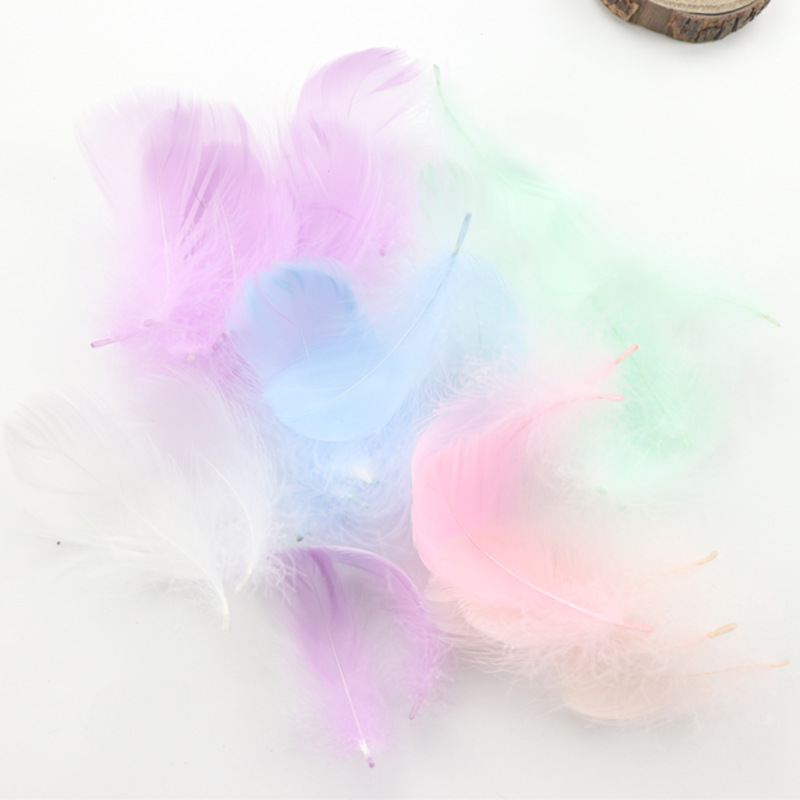 Feather Decoration Fantasy Macaron Color Birthday Gift Box Filler Goose Feather Wave Ball DIY Dream Catcher Accessories