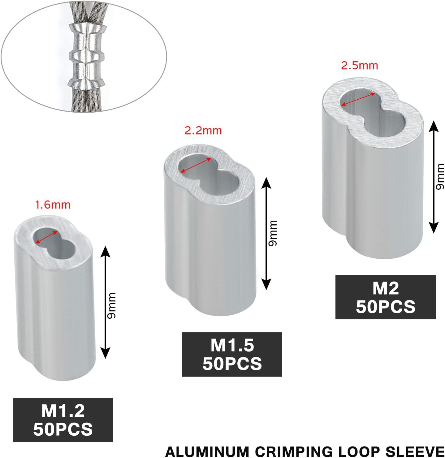 Knpwer 151 Stk Drahtseil Crimpwerkzeug,Draht Crimpzange Zum