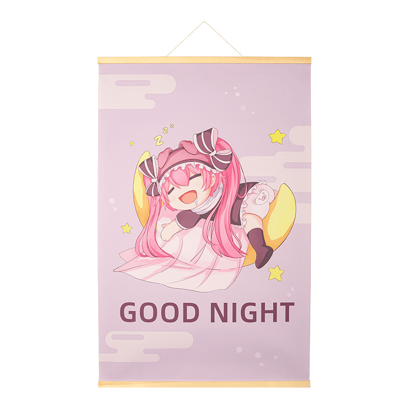 Customized Wooden Pole Decorative Painting Cartoon Animation Comic Exhibition Decorative Painting Bedroom Two-Dimensional Game Star Oil Painting Hanging Painting