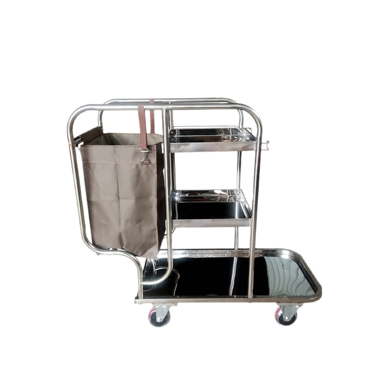 Hotel Stainless Steel Cleaning Car Hotel Special Silent Cart Cleaning Multifunctional Cleaning Car Tool Car