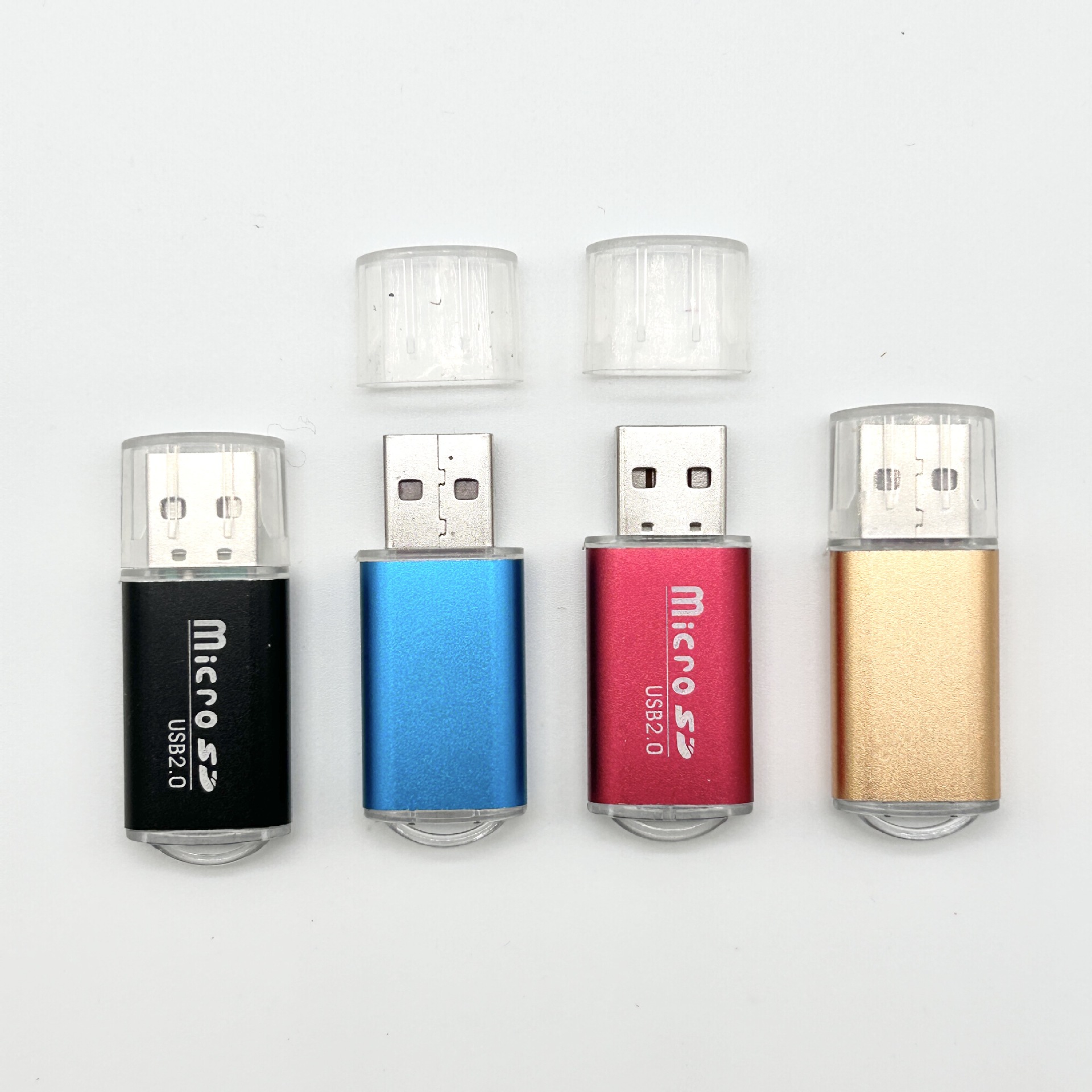 Bright color card reader reading TF card/MICROSD card/mobile phone memory card metal shell high speed 2.0