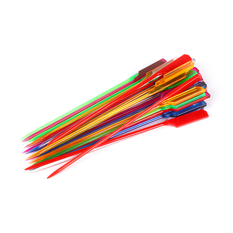 Factory supply 18cm PC material stick wholesale plastic stick vegetable meatballs spicy hot pot dish stick