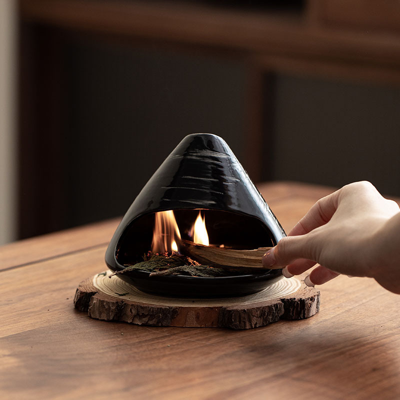 Mount Fuji Small Fireplace Aromatherapy Stove Sage Cedar Peruvian Sacred Wood Ceramic Incense Stove Home Atmosphere Ornaments
