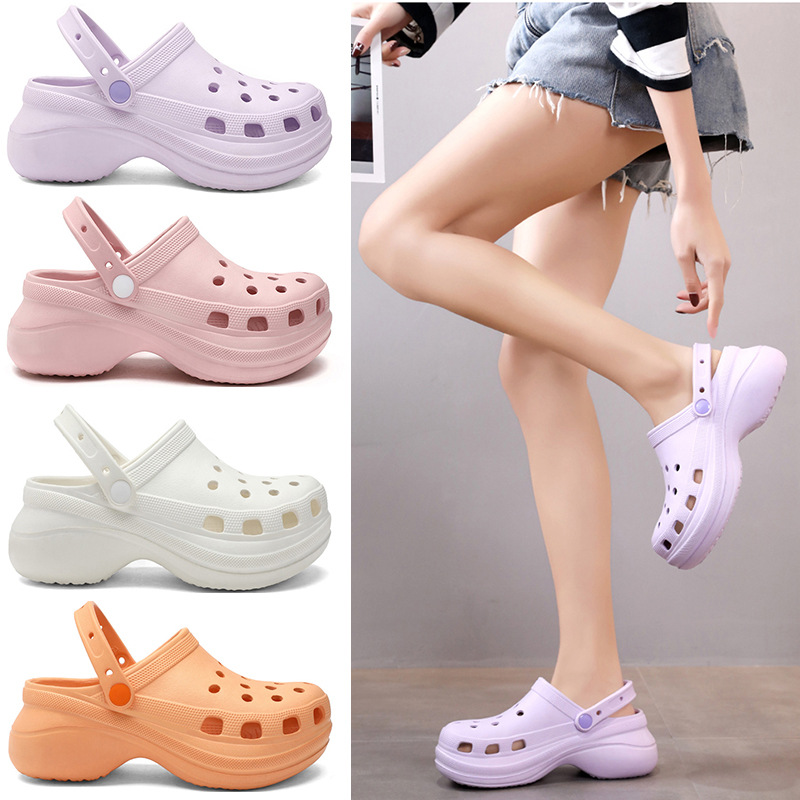 Cross-border wrapped cloud hole shoes women's thick-soled poop feeling outdoor wear fashion seaside beach drifting sandals all-matching