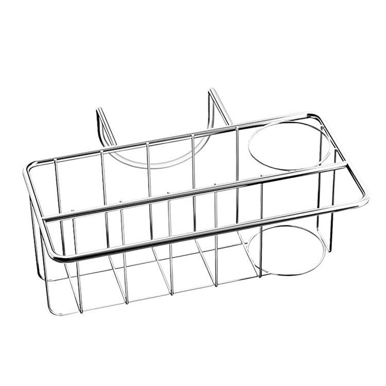 Manufacturer Customized Stainless Steel 304 Punch-Free Bathroom Kitchen Sink Sponge Rack Rag Brush Storage Drain Rack