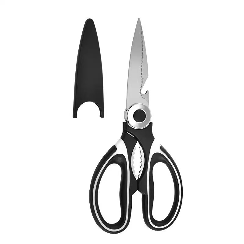 Cross-border kitchen scissors kitchen scissors household multi-function scissors bone scissors meat food scissors stainless steel strong chicken bone scissors