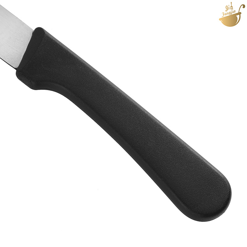 In stock stainless steel steak knife black plastic handle steak knife fine serrated knife steak knife Amazon