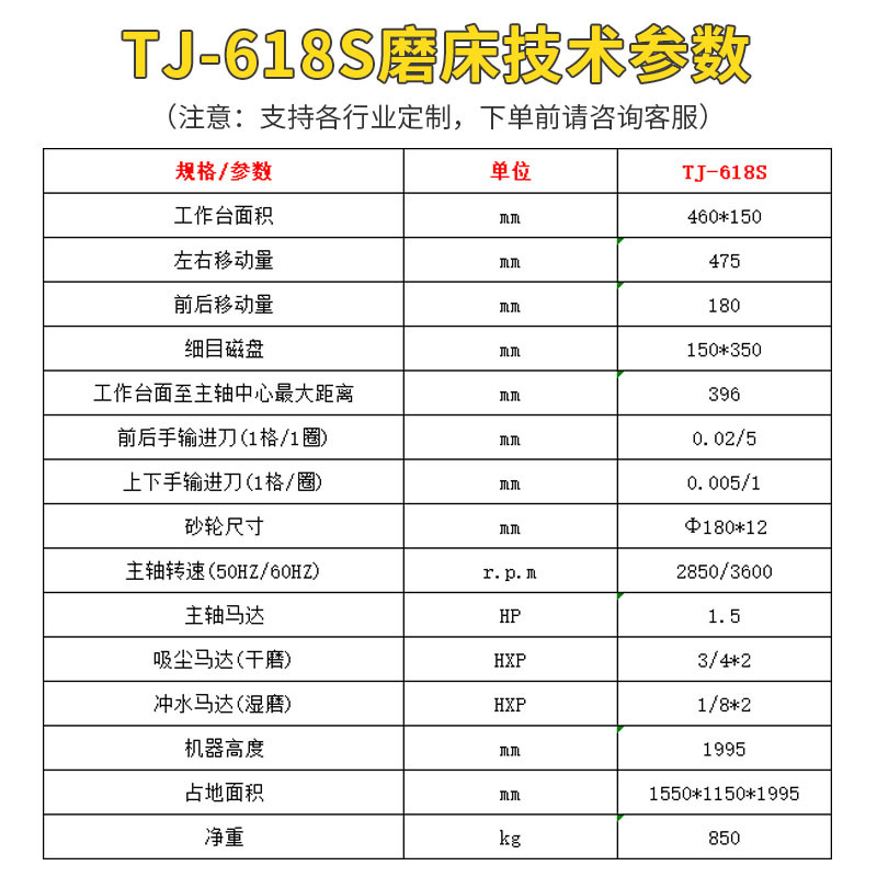 618S Small Surface Grinder 618 Precision Manual Grinder Vertical Surface Forming Grinder Customized Wholesale