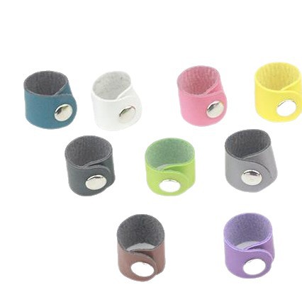 In-Stock Colorful Pu Small Square Scarf Leather Buckle Accessories Parts Silk Scarf Buckle Storage Data Cable DIY