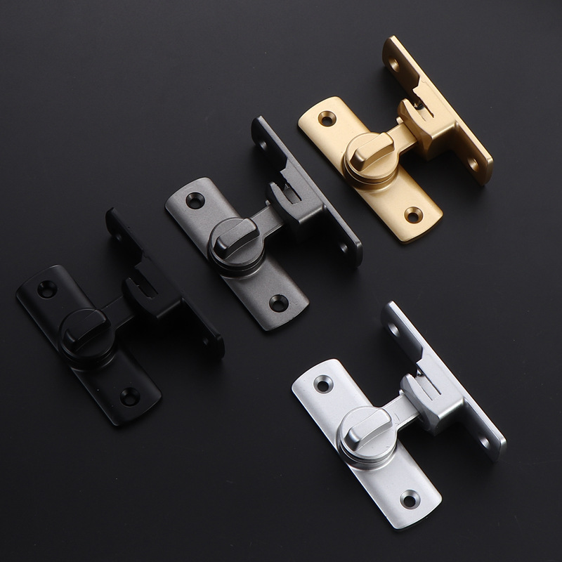 Hotel Bathroom Door and Window Thickeneded Lock Without Punching Aluminum Alloy Door Solid Easy Closing Anti-Theft Lock