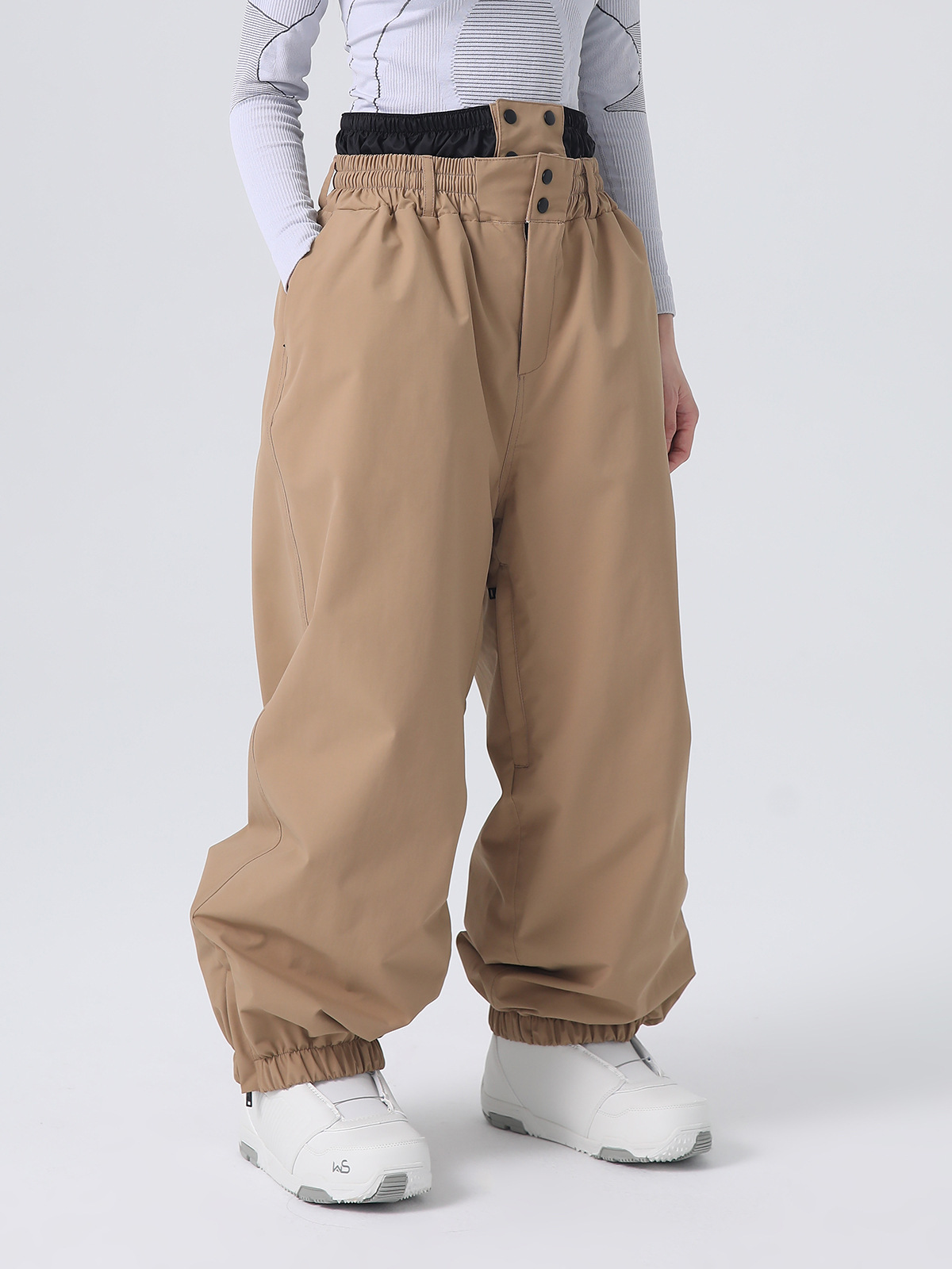 Xueyipai 2025 Snowboarding Pants Women's Double Board 3L Professional Waterproof Men's Loose Fleece-Lined Warm Snow Pants