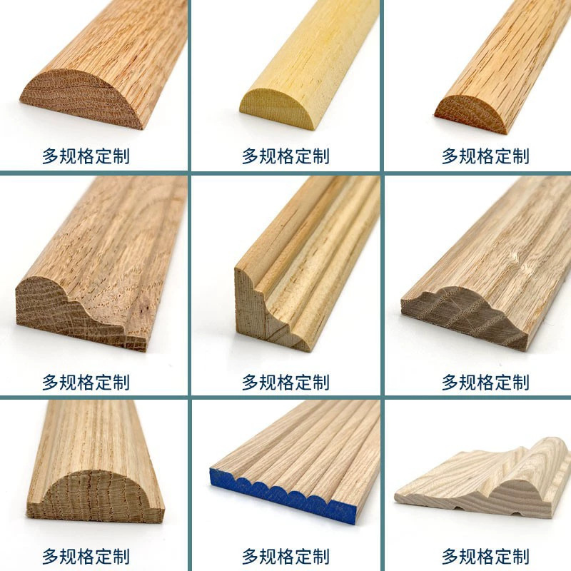 Wholesale wood line decorative line processing Fraxinus mandshurica log door cover line skirting semi-circular ceiling edge sealing wood strips