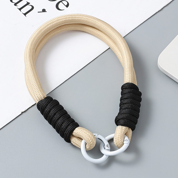 New Stylish Simple and Fresh Color-Blocked Curly Long Rope Mobile Phone Case Jewelry Crossbody Lanyard Trendy Bag Water Kettle Lanyard