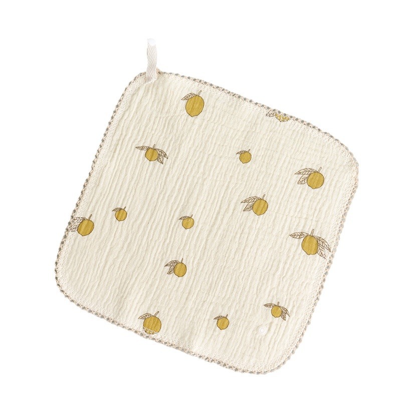 Wholesale infant four-layer wrinkled cloth bib newborn baby spitting saliva towel cartoon multi-functional small square towel
