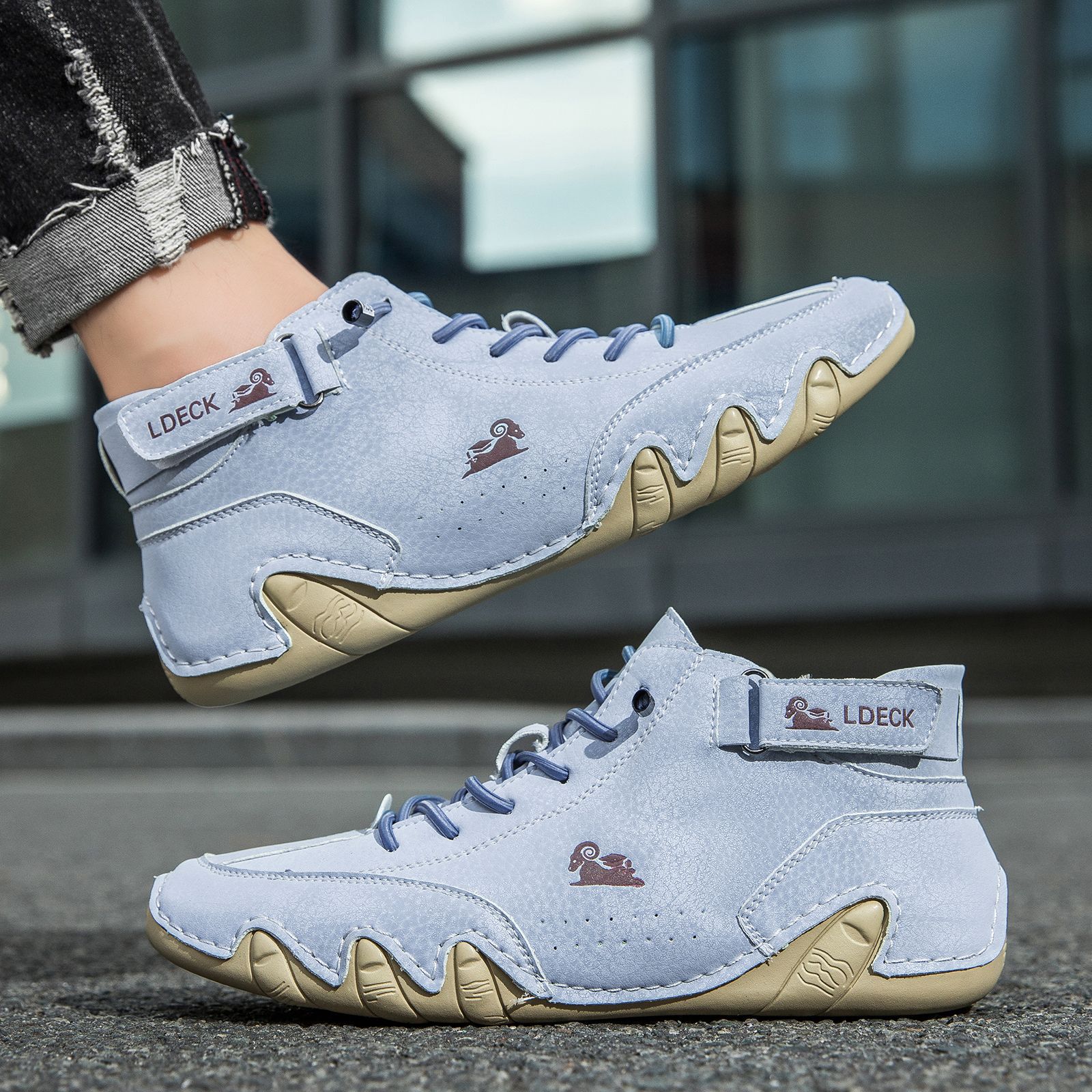 亚马逊马丁靴春夏跨境爆款高帮八爪鱼男鞋男士休闲短靴子