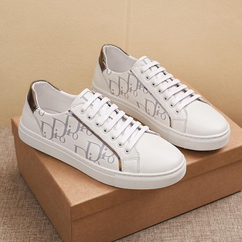 New Casual Shoes, New European Version, First Layer Cowhide Sole, Trendy Sneakers, White Shoes P