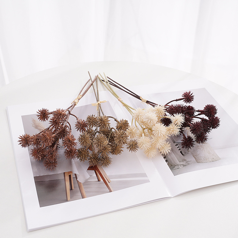 Кросс-бодерный букет из маленьких колючих шариков, производитель искусственных цветов, оптовая продажа искусственных цветов и зеленых растений, свадебные украшения