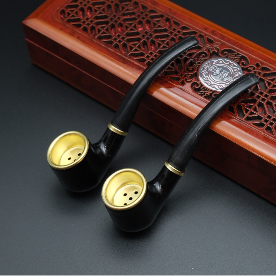 Source Factory New Bakelite Pipe Men's Classic Resin Pipe Old-Fashioned Dry Pipe Portable Pipe