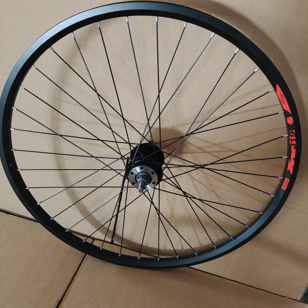 Mountain bike disc brake wheel set 24-inch 26-inch 27.5-inch rotating hub ring bicycle solid shaft brake wheel hub