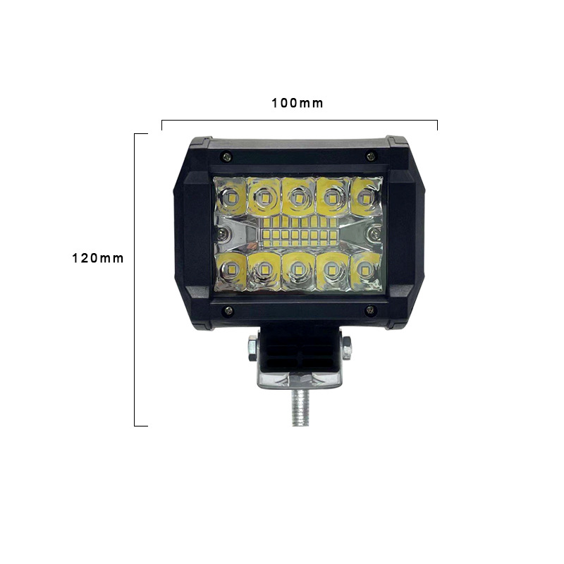 Car LED work lights 4 inch 60W three-row condenser external lights three-eye off-road vehicle modified spotlight plastic