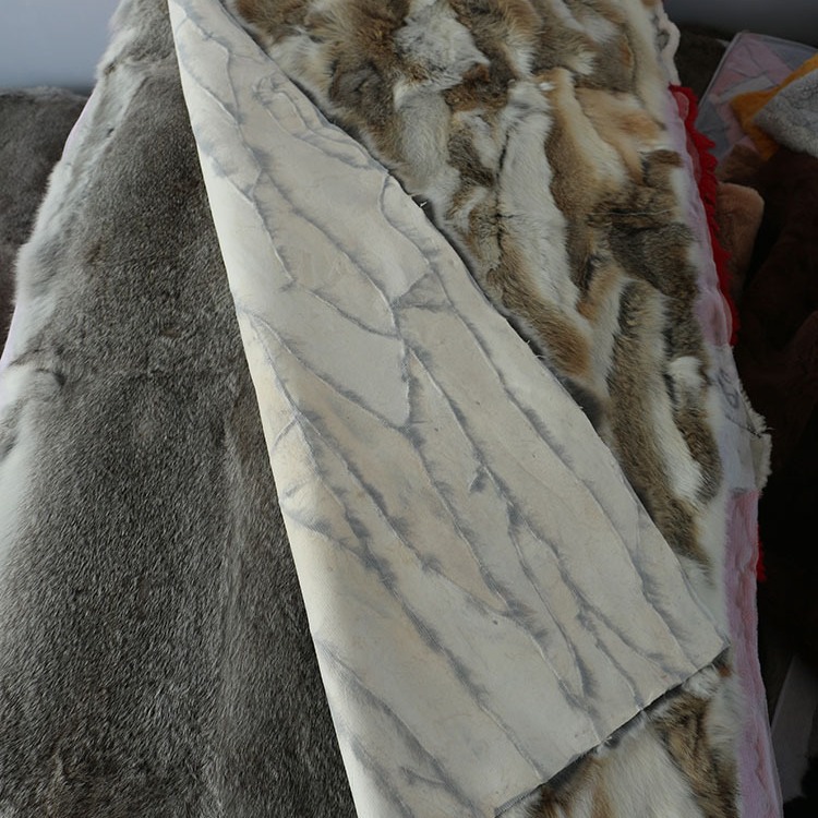 Factory Direct Sales Spliced Rabbit Fur Blanket Fabric Rabbit Skin Clothing Liner Fabric Photo Background Bedside Blanket Cloth Fabric