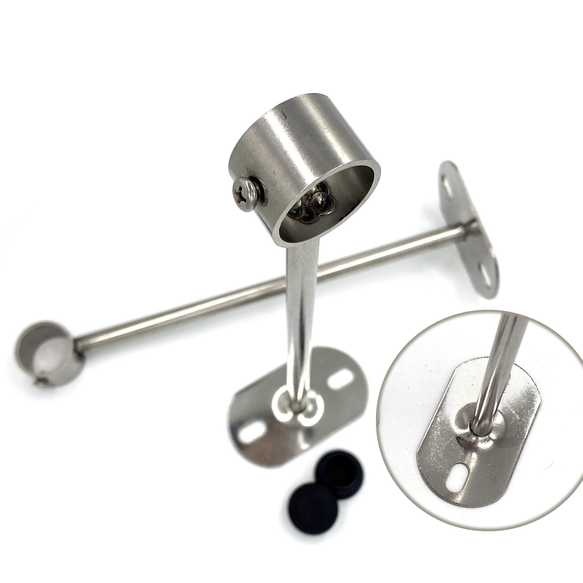 Thickened 25Mm/32Mm Stainless Steel Balcony Solid Hanging Rod Hollow Top-Mounted Flange Base Clothes Drying Rod Base