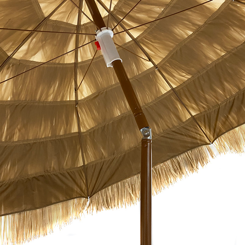 Cross-Border 8-Bone Simulated Straw Umbrella, Holiday Attraction, Beach Parasol, Sun Umbrella, Bed and Breakfast Garden Thatch Umbrella