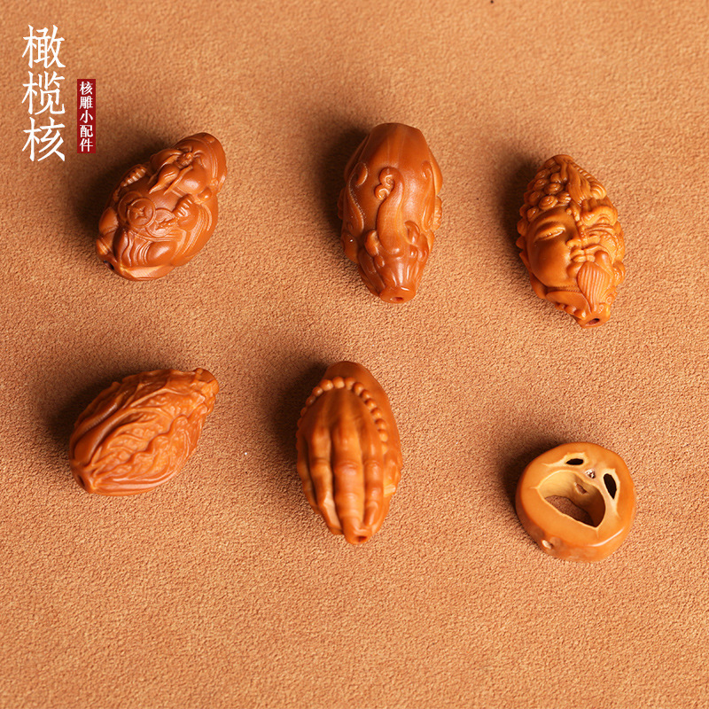 Olive Kernel Carving Wealth God Bracelet Embarrassed Face DIY Accessories Buddha Magic Cabbage Wen Play Pixiu Pendant Jewelry Scattered Beads