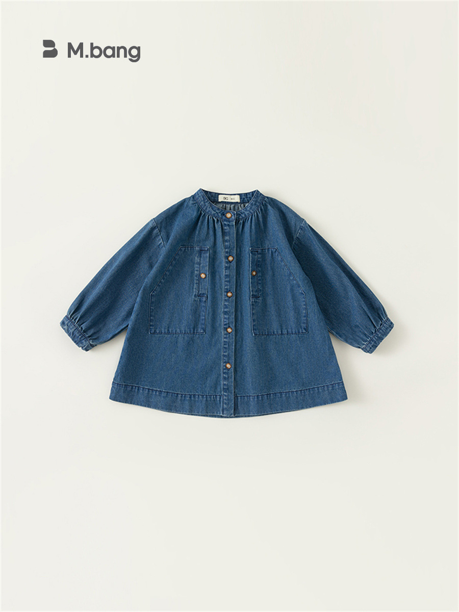 Yu Bao children's clothing Korean girls autumn solid color long sleeve denim skirt children's skirt 2025 spring CQ83112